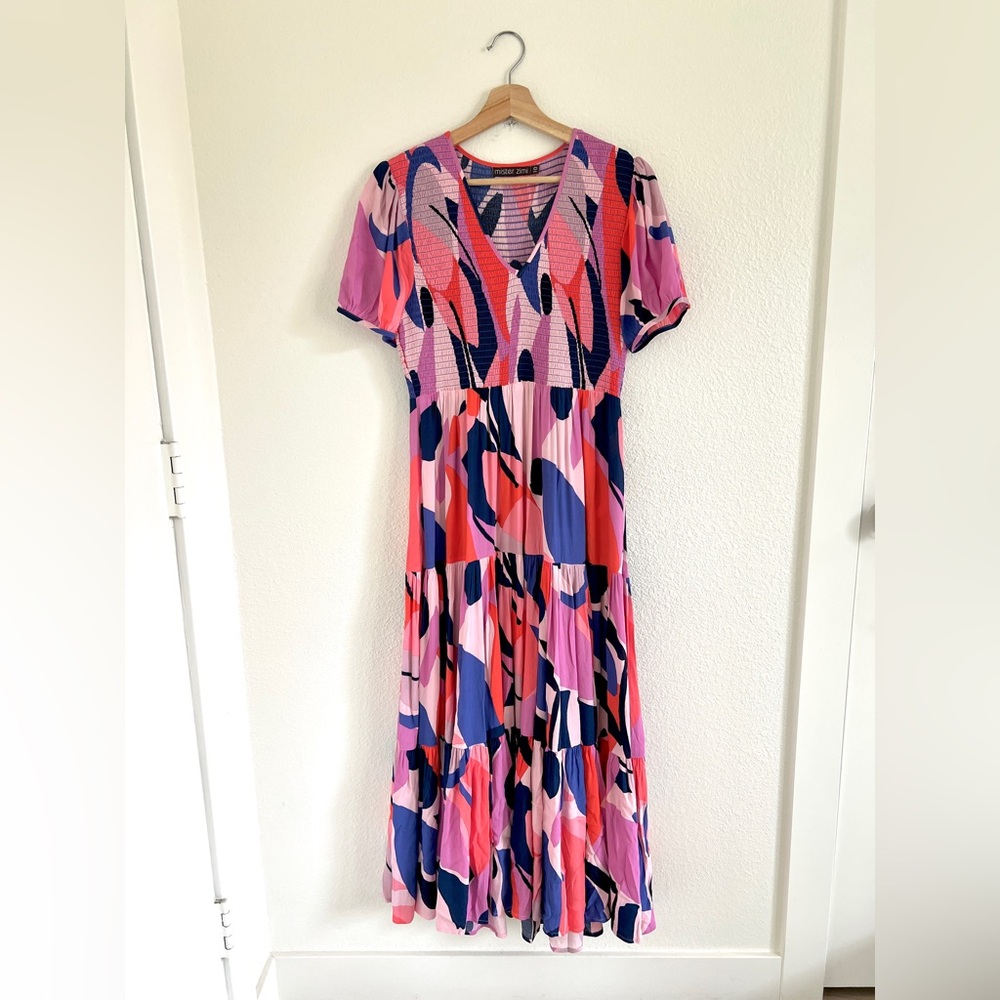 MISTER ZIMI colorful abstract maxi dress / size 6